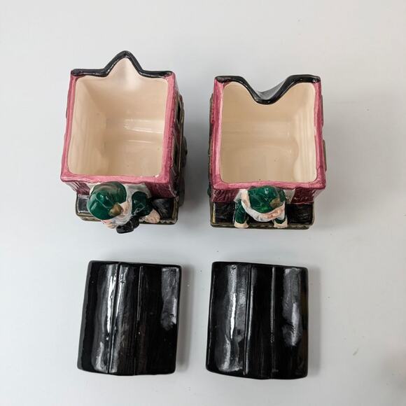 Omnibus Santa Clause Train Sugar Creamer Set Fitz & Floyd 1993 Christmas Vintage - Picture 7 of 16